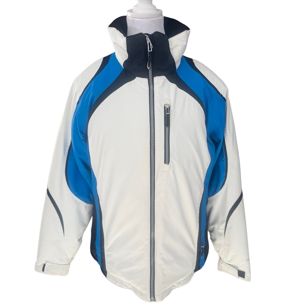 Obermeyer Ridgeline Women's Ski Jacket Blue White Waterproof Insulated Size 10